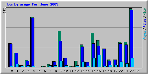 Hourly usage for June 2005