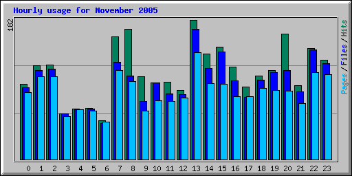 Hourly usage for November 2005