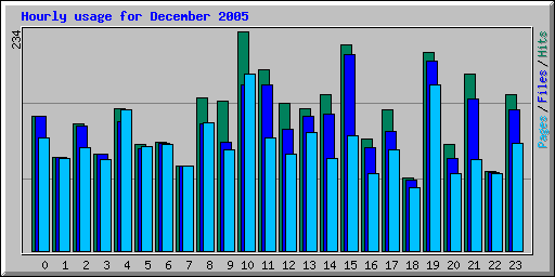 Hourly usage for December 2005