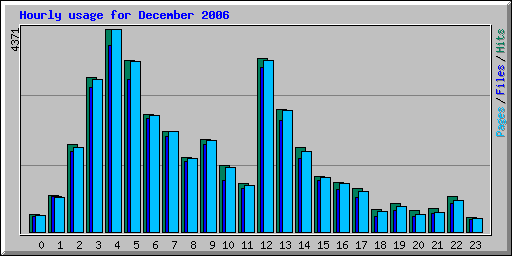 Hourly usage for December 2006