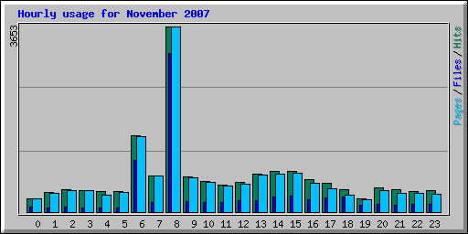 Hourly usage for November 2007