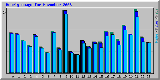 Hourly usage for November 2008