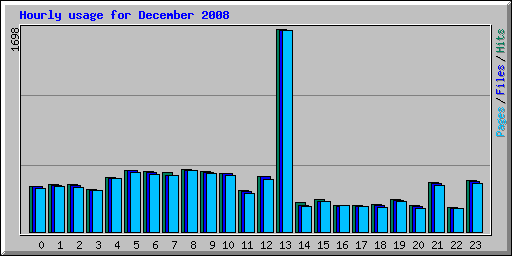 Hourly usage for December 2008